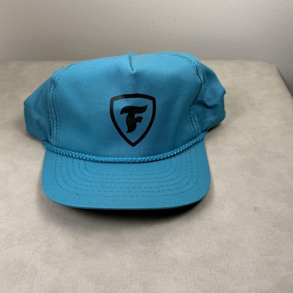YoungAn Other - F Shield Logo Hat Cap Snap Back One Size Teal Blue Rope Foam Front Retro Mens